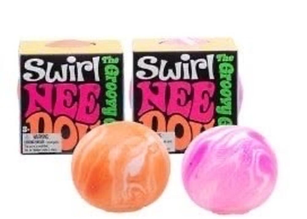 Set of 2 Teenie NeeDoh The Groovy Glob Swirl - (Orange & Pink) - NIB! $25